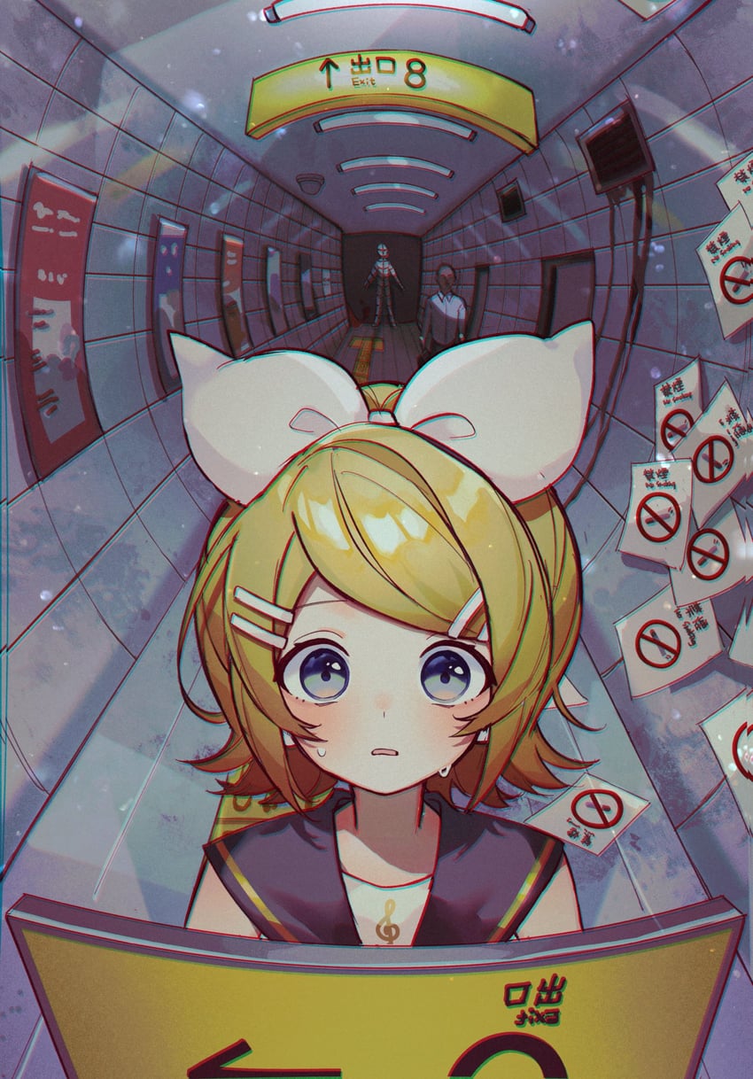 kagamine rin (vocaloid and 1 more) drawn by sazanami_(ripple1996)
