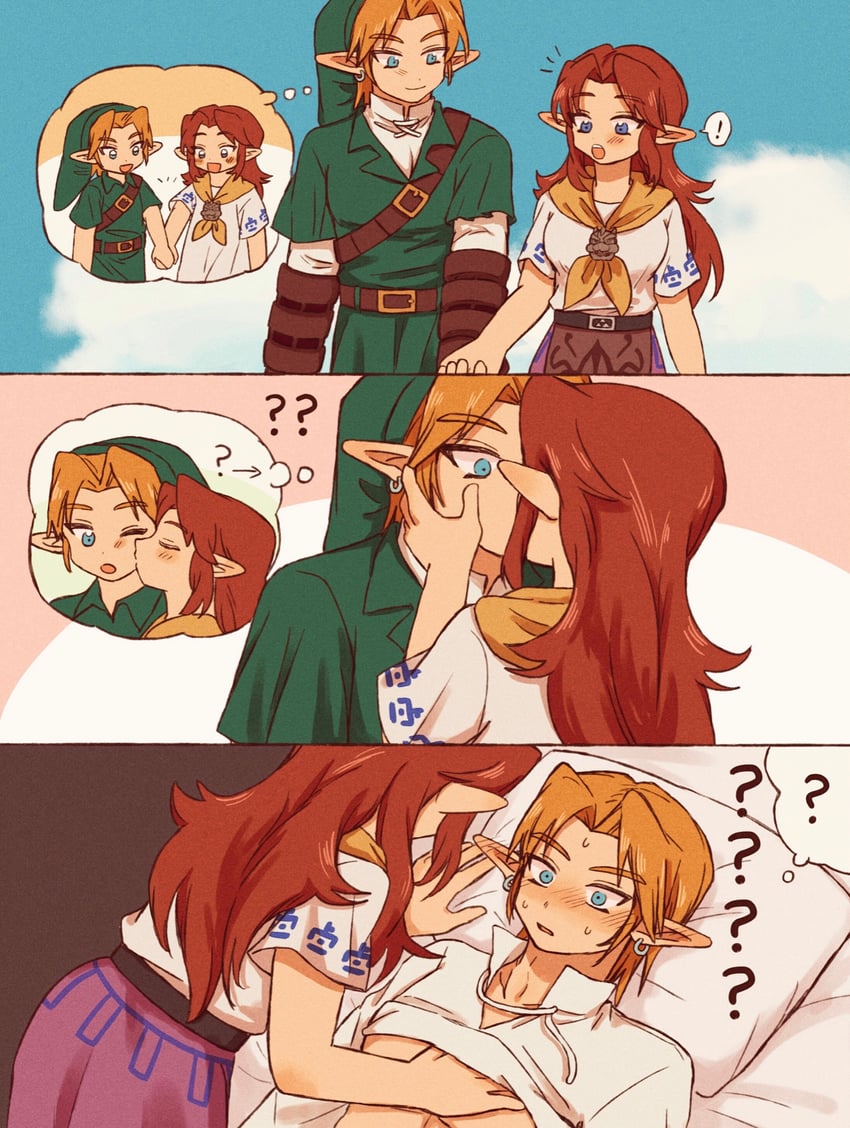 link and malon (the legend of zelda) drawn by teateeeea