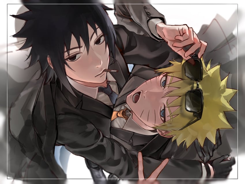 uzumaki naruto and uchiha sasuke (naruto and 2 more) drawn