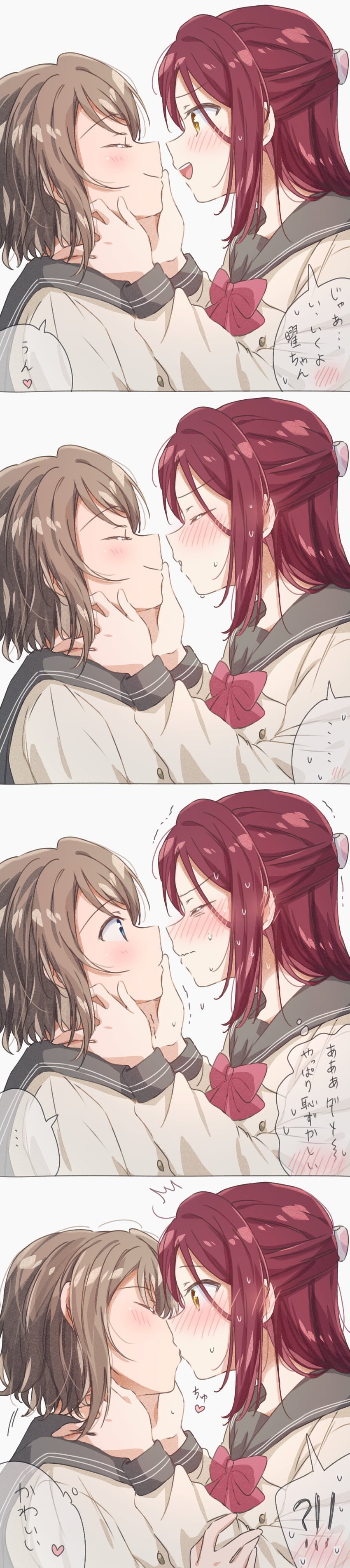 watanabe you and sakurauchi riko (love live! and 1 more) drawn by yuchi_(salmon-1000)