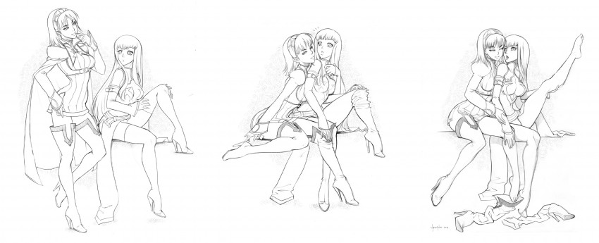c.c. and blanc neige (code geass and 2 more) drawn by felsus
