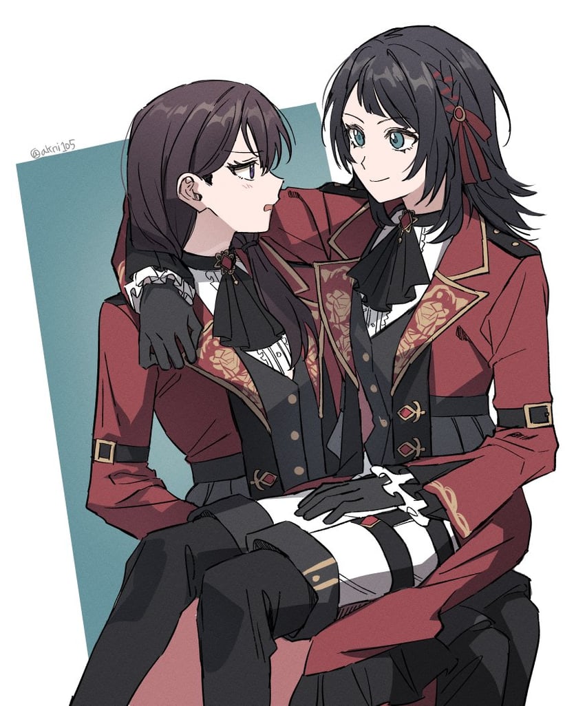 shiina taki and yahata umiri (bang dream! and 1 more) drawn by akni