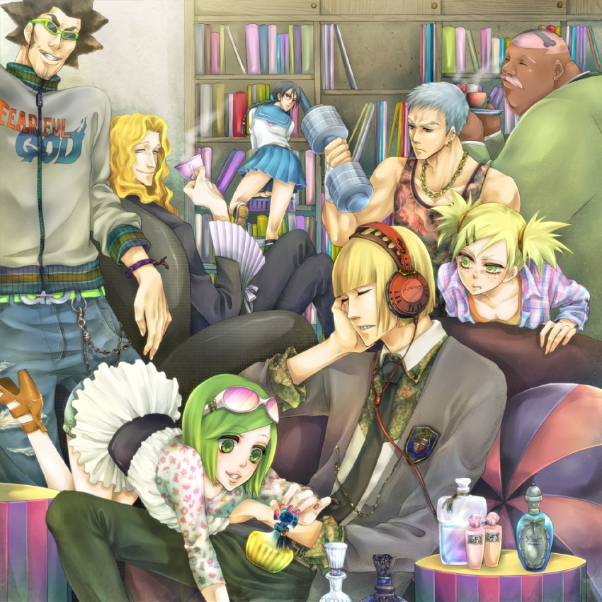hirako shinji, sarugaki hiyori, muguruma kensei, yadoumaru lisa, kuna mashiro, and 3 more (bleach) drawn by ai_(ai1470)