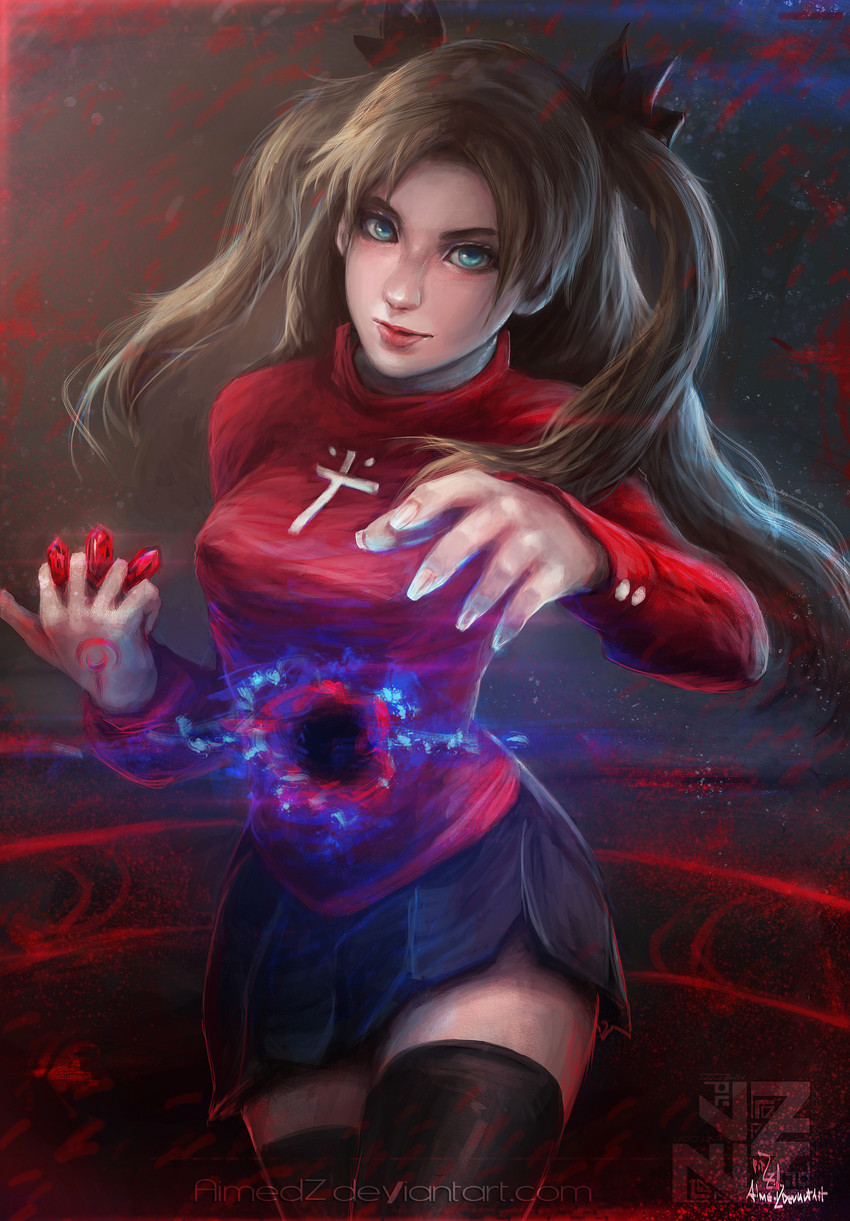 tohsaka rin (fate and 1 more) drawn by aimedz