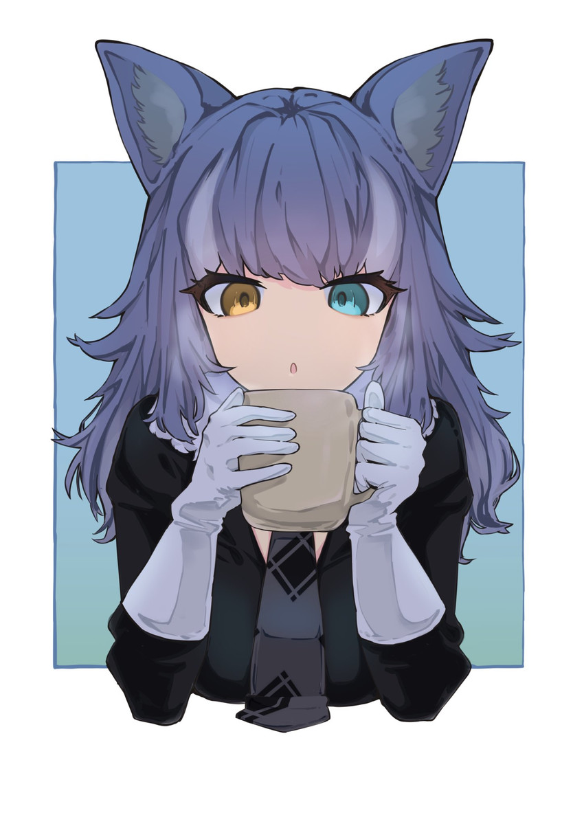grey wolf (kemono friends and 1 more) drawn by 910m27r