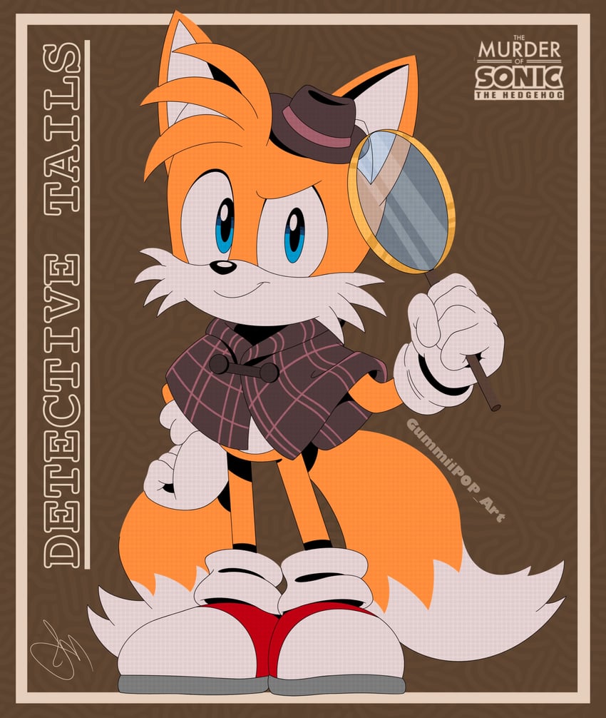 sherlock holmes and tails (sonic and 1 more) drawn by gummiipop_art