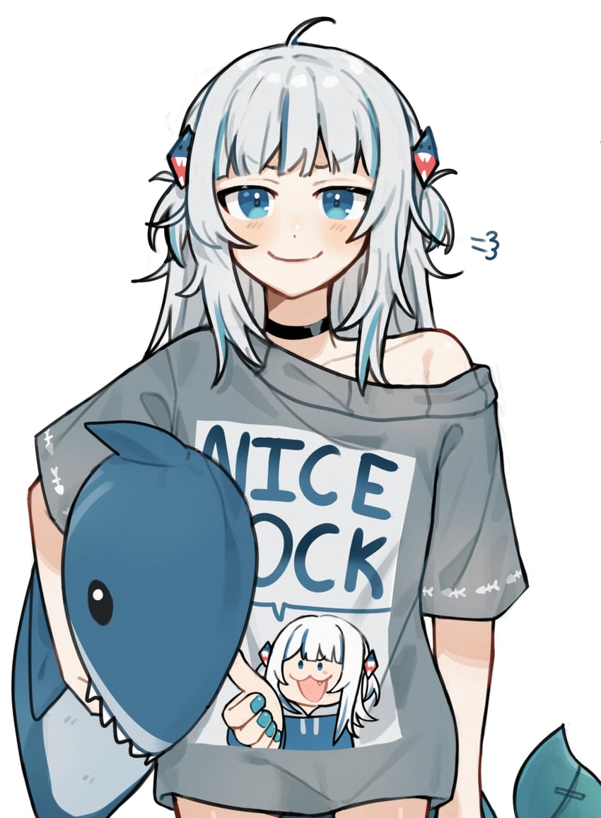 gawr gura (hololive and 1 more) drawn by emne