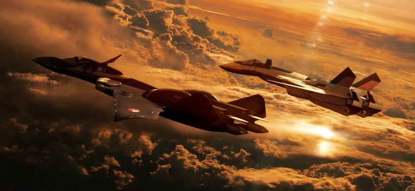 yf-19 and yf-21 (macross and 1 more) drawn by yellow_man