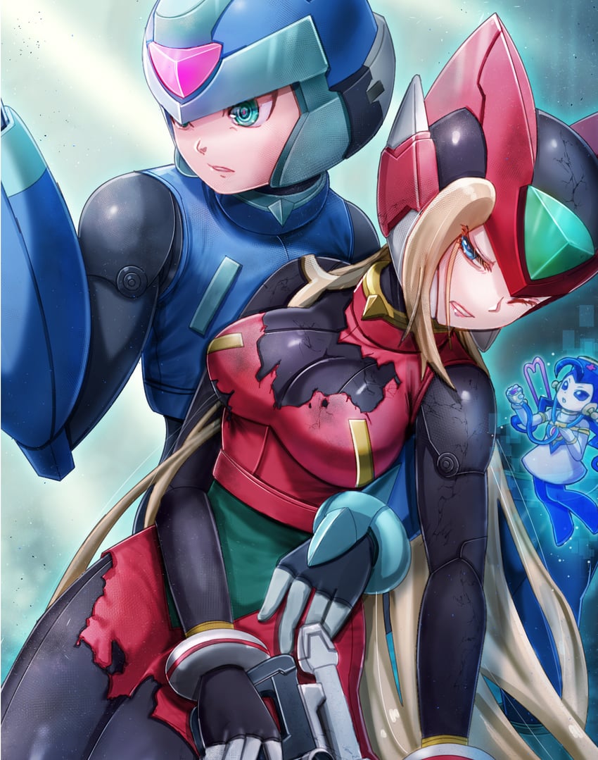 zero, x, zero(z), and bliss zero (mega man and 2 more) drawn by kiwakiwa