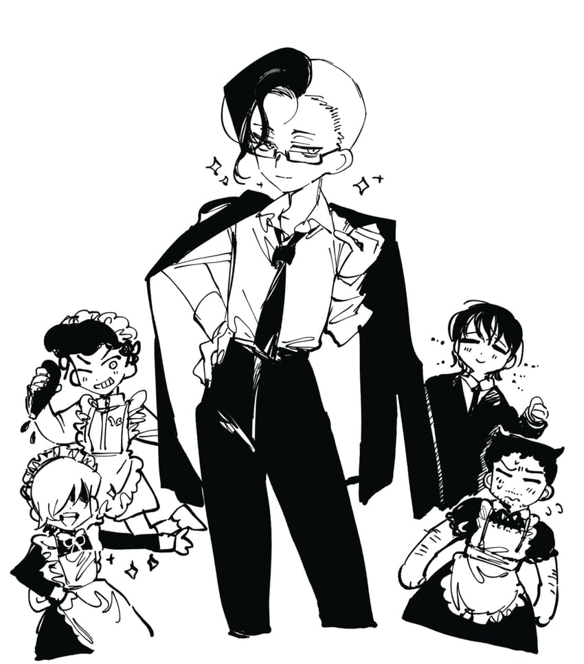 kim, mikhael, vance, angel, and charlene (omori) drawn by konoito_nui