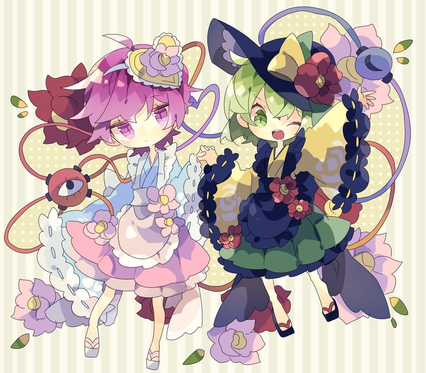 komeiji koishi and komeiji satori (touhou) drawn by nikorashi-ka