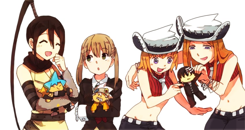 maka albarn, soul evans, death the kid, black star, nakatsukasa tsubaki, and 2 more (soul eater) drawn by ro_(tuyu_416)