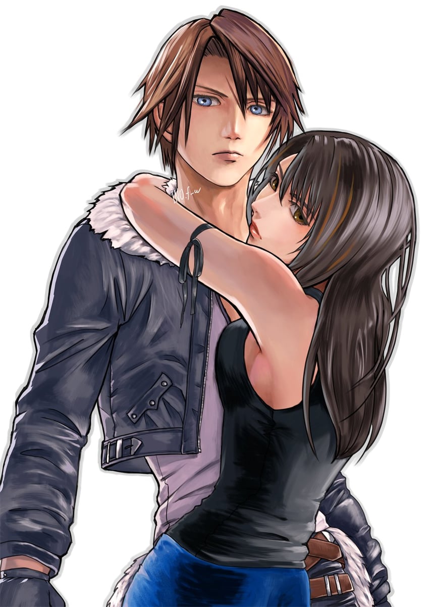 squall leonhart and rinoa heartilly (final fantasy and 1 more) drawn by ino_f-w