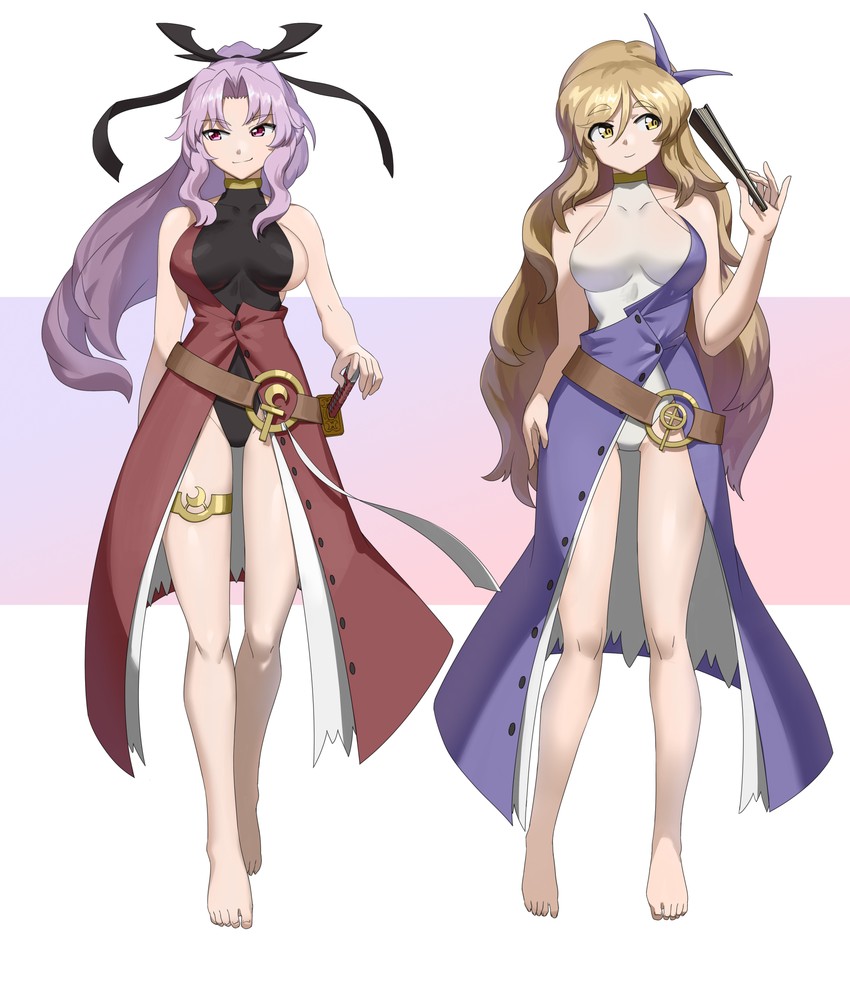 watatsuki no yorihime and watatsuki no toyohime (touhou) drawn by nanaya777