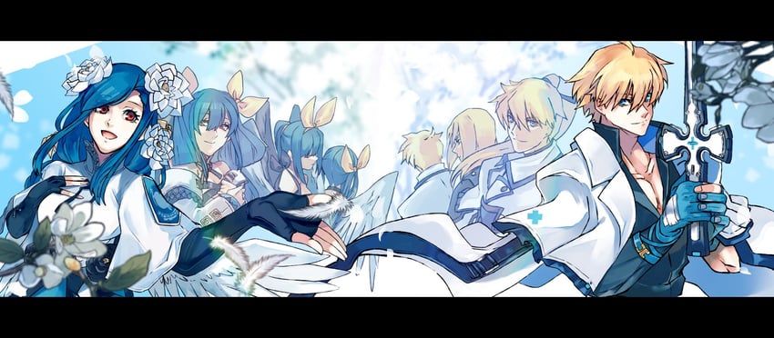 dizzy, ky kiske, and queen dizzy (guilty gear and 5 more) drawn by nishimoto
