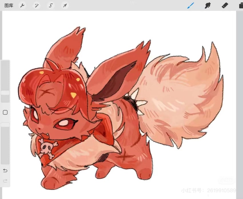 eevee and chili pepper cookie (pokemon and 1 more) drawn by pani_5750