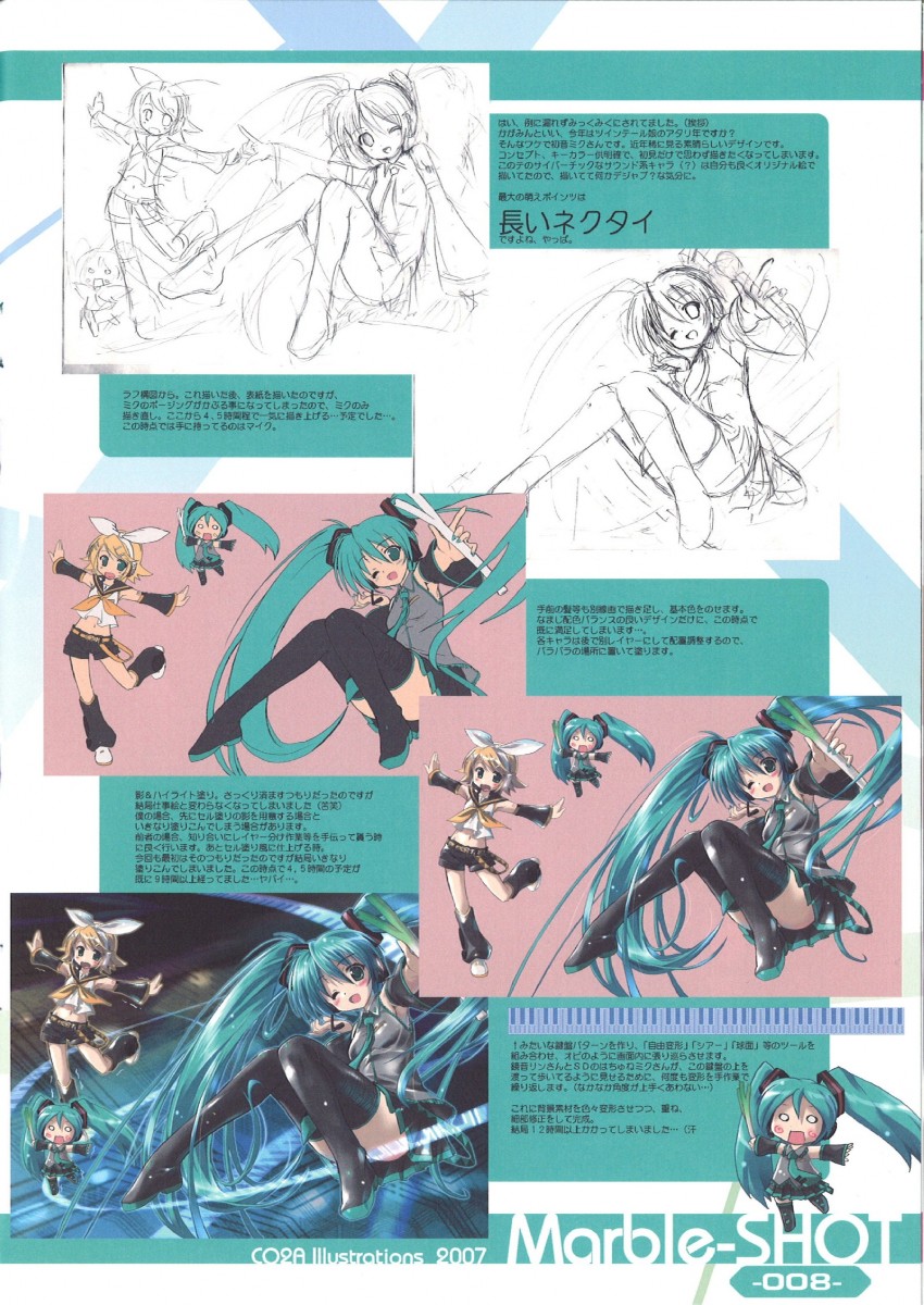 hatsune miku, kagamine rin, and hachune miku (vocaloid) drawn by komatsu_eiji