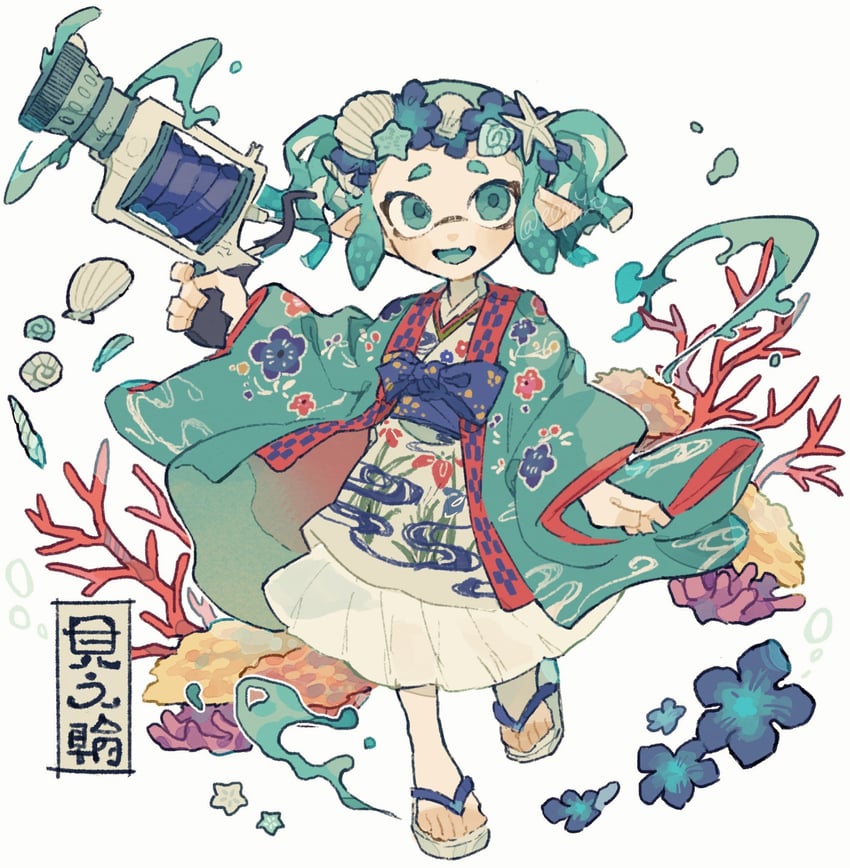 inkling player character and inkling girl (splatoon) drawn by p0m4_p0m4
