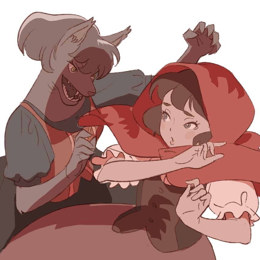 little red riding hood and big bad wolf (little red riding hood) drawn by 55bata6rou