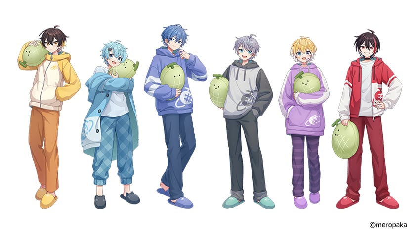 nokki, kamome, samurai shou, kaito story, naroya, and 1 more (melon parker) drawn by haizai