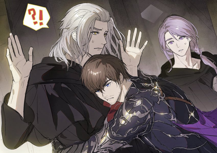 warrior of light, adventurer, emet-selch, dark knight, and hythlodaeus (final fantasy and 1 more) drawn by laoyepo