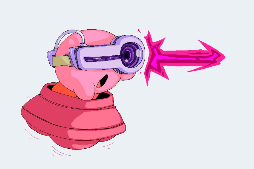 kirby, ufo kirby, and laser kirby (kirby) drawn by drawfag