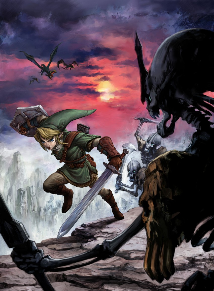 link, stalfos, and kargarok (the legend of zelda and 1 more)