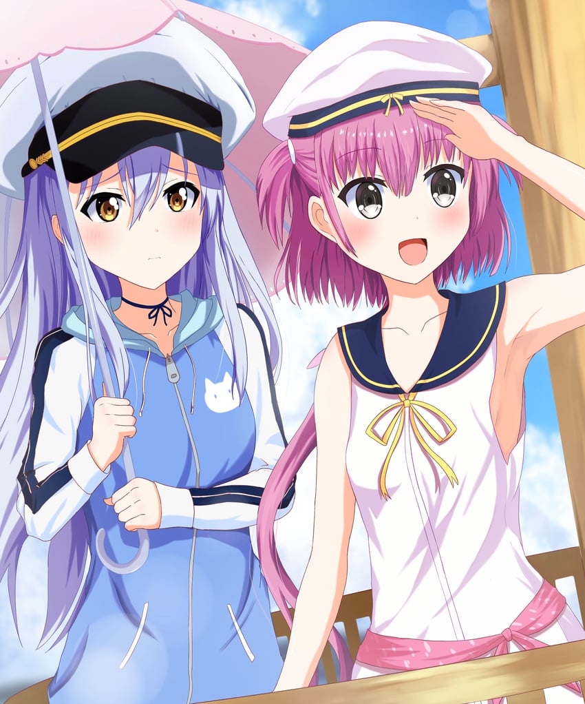 katou umi and ohara rinne (summer pockets and 1 more) drawn by 1230_mochi
