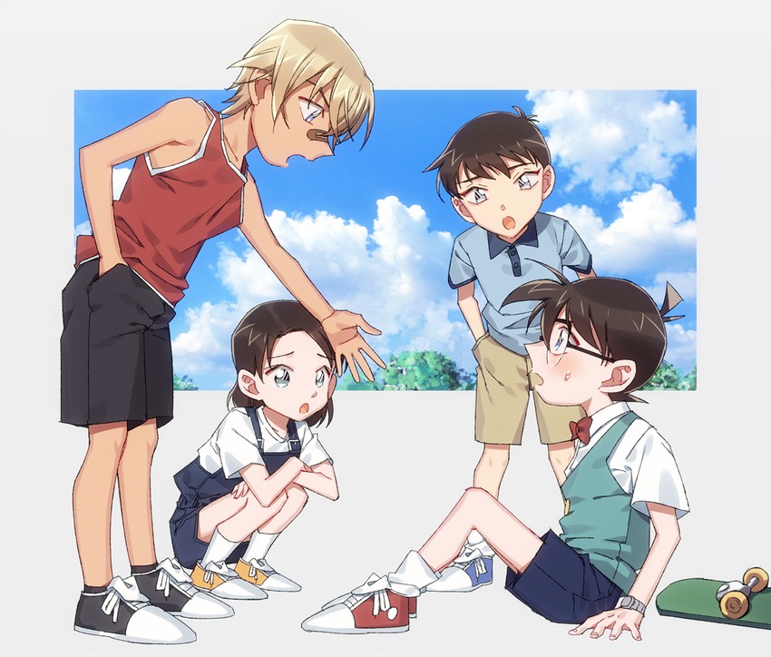 edogawa conan, amuro tooru, scotch, and miyano akemi (meitantei conan) drawn by k_(gear_labo)