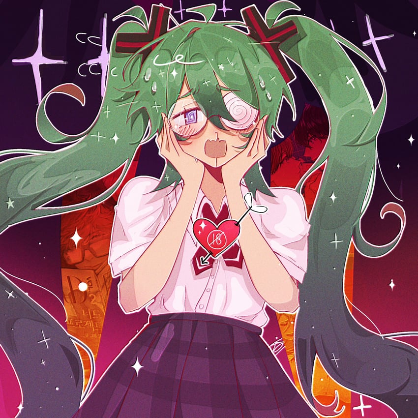 hatsune miku (vocaloid and 1 more) drawn by starfishkoi
