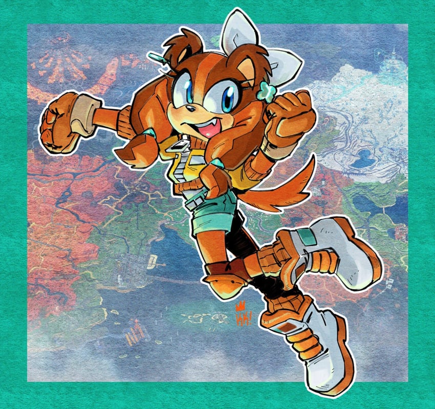 princess daisy and sticks the badger (mario and 4 more) drawn by kryptiq_kreachur