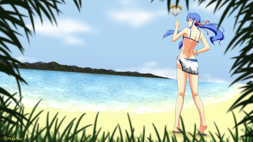 hinanawi tenshi (touhou) drawn by rakkidei