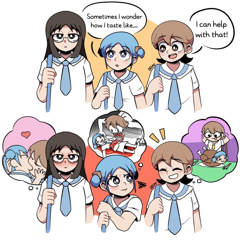 naganohara mio, aioi yuuko, and minakami mai (nichijou) drawn by delatoid