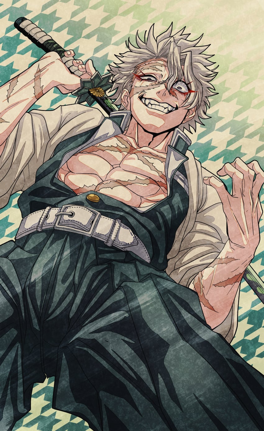 shinazugawa sanemi (kimetsu no yaiba) drawn by jubako_(nest_of_boxes)