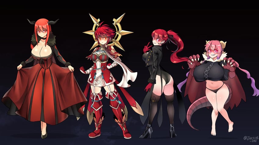 ilulu, yoshizawa kasumi, maou, and hinoka (fire emblem and 7 more) drawn by jarckius