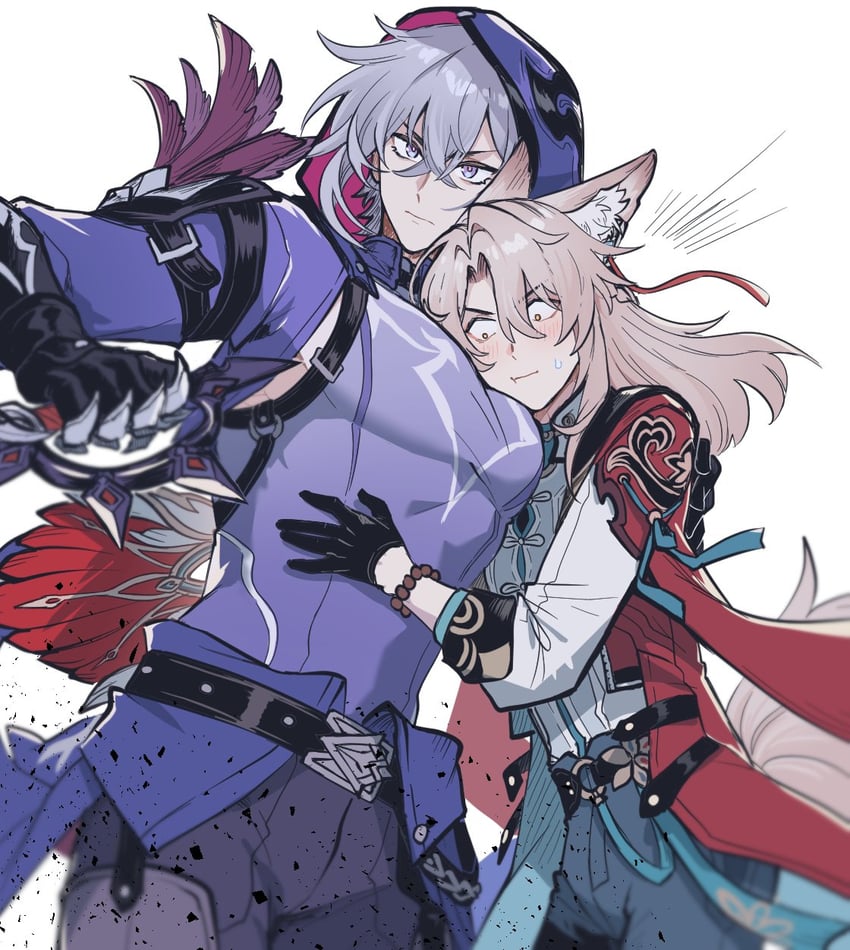 jiaoqiu and moze (honkai and 1 more) drawn by lumbbyz