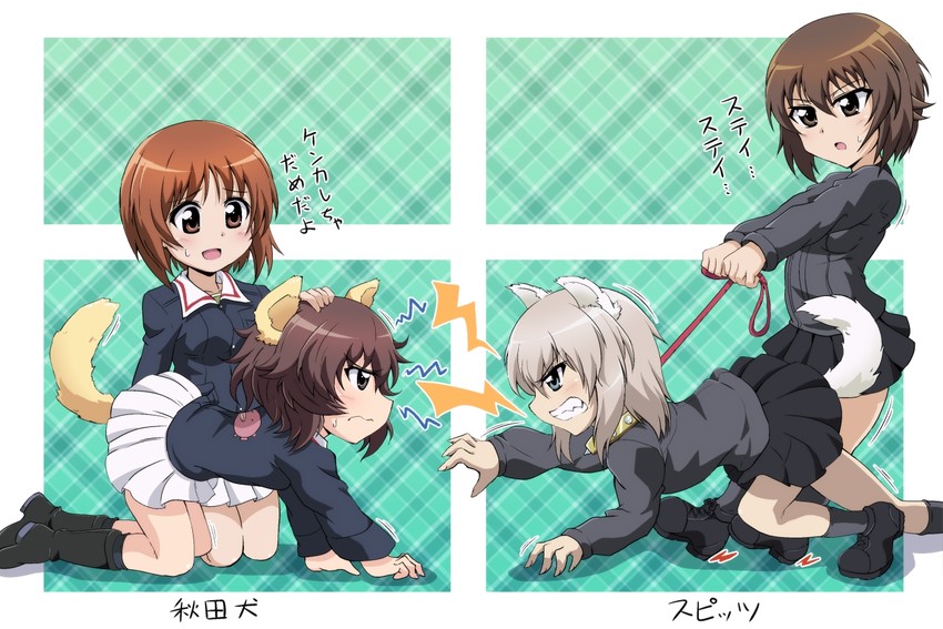 nishizumi miho, nishizumi maho, itsumi erika, and akiyama yukari (girls und panzer) drawn by maru_takeo