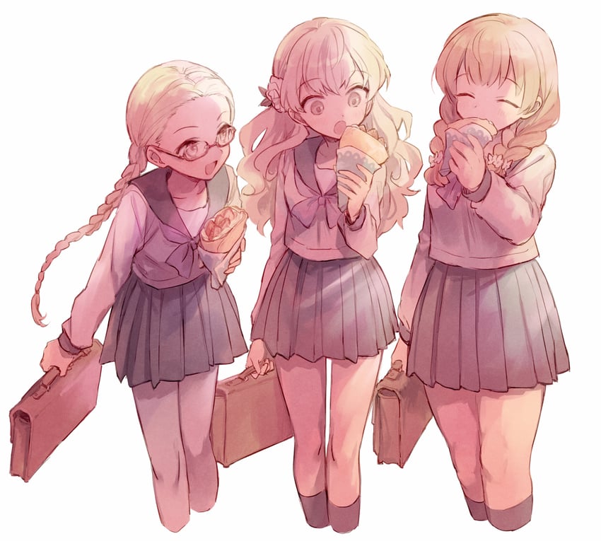 fuyusaka iori, kisaragi tomi, and sawatari miwako (juusan kihei bouei ken) drawn by soto