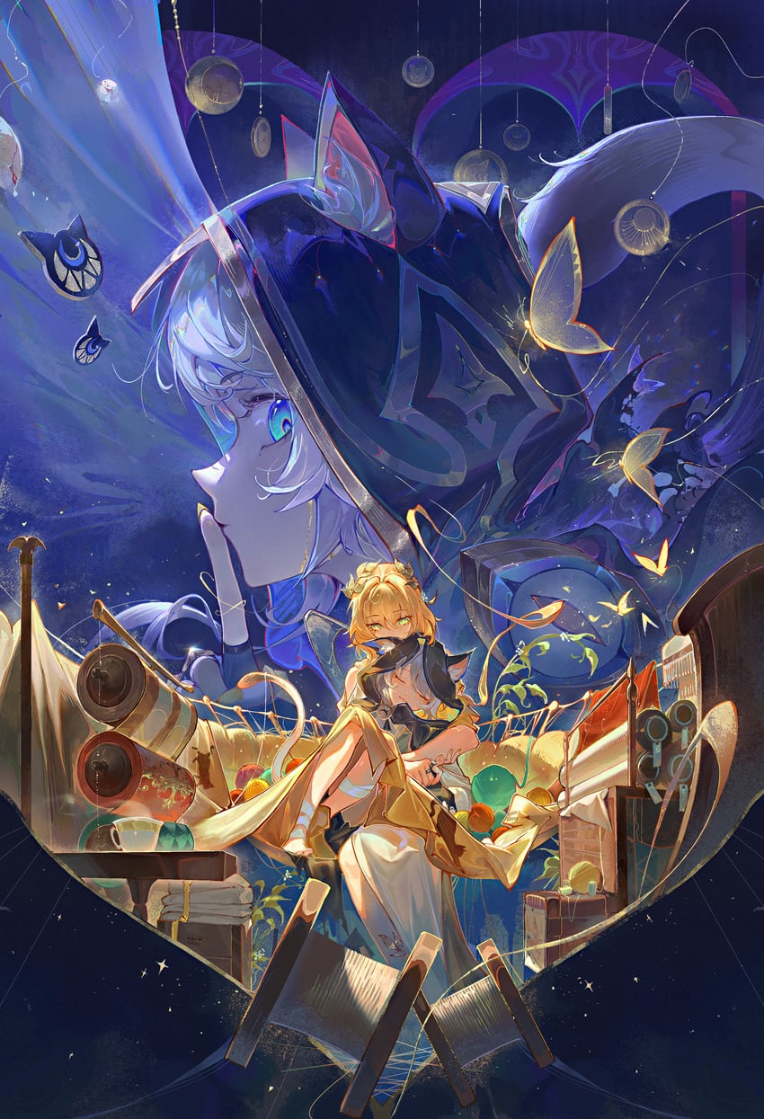 aglaea and cipher (honkai and 1 more) drawn by furioso