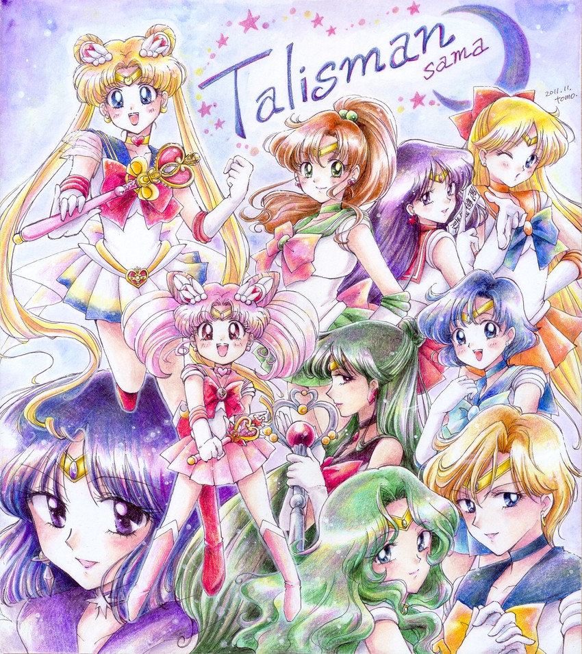 tsukino usagi, sailor moon, mizuno ami, aino minako, hino rei, and 16 more (bishoujo senshi sailor moon and 1 more) drawn by tomo_(rocket_start!)