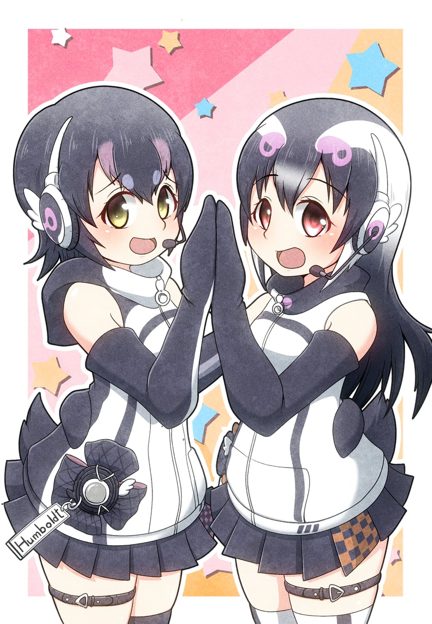 humboldt penguin and african penguin (kemono friends and 1 more) drawn by hachikuji_kenuta
