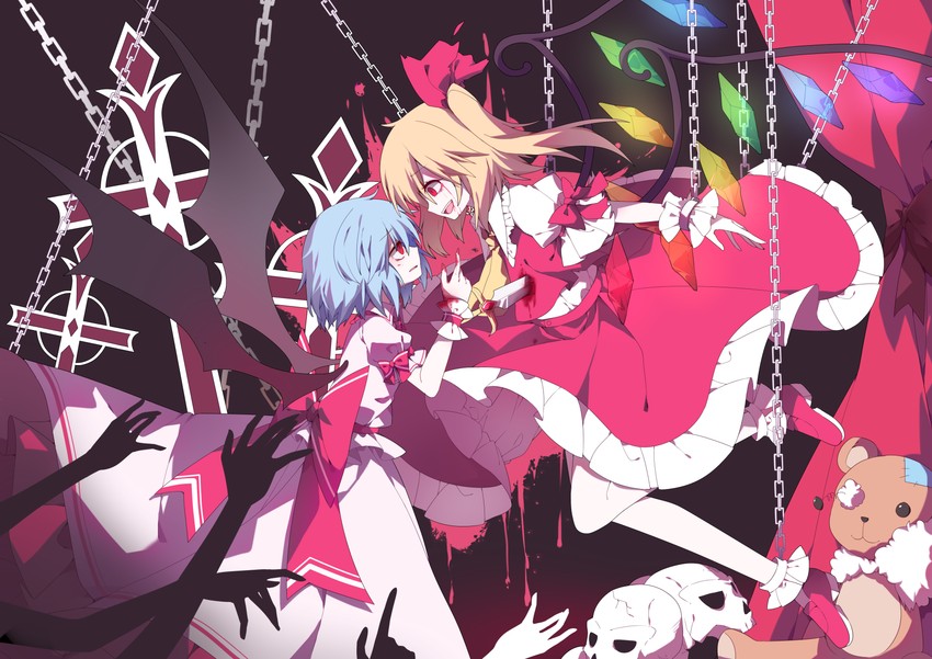 remilia scarlet and flandre scarlet (touhou) drawn by bing_zizi