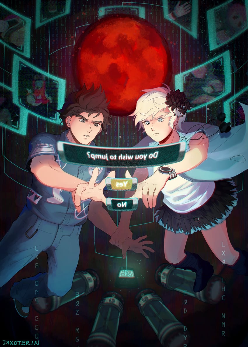 phi and sigma (kyokugen dasshutsu and 1 more) drawn by dixoterin