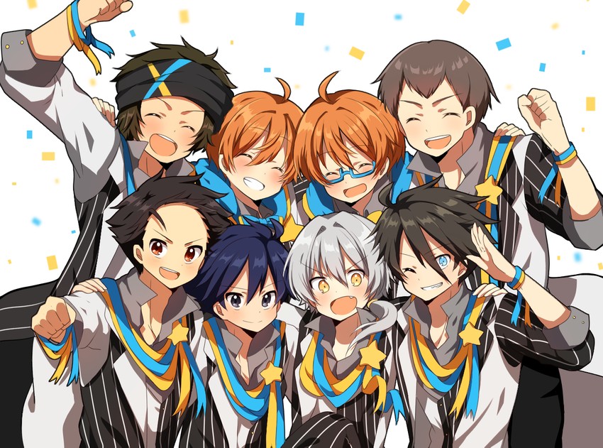 shingen seiji, kizaki ren, taiga takeru, enjoji michiru, aoi yusuke, and 3 more (idolmaster and 1 more) drawn by lottemkmkd