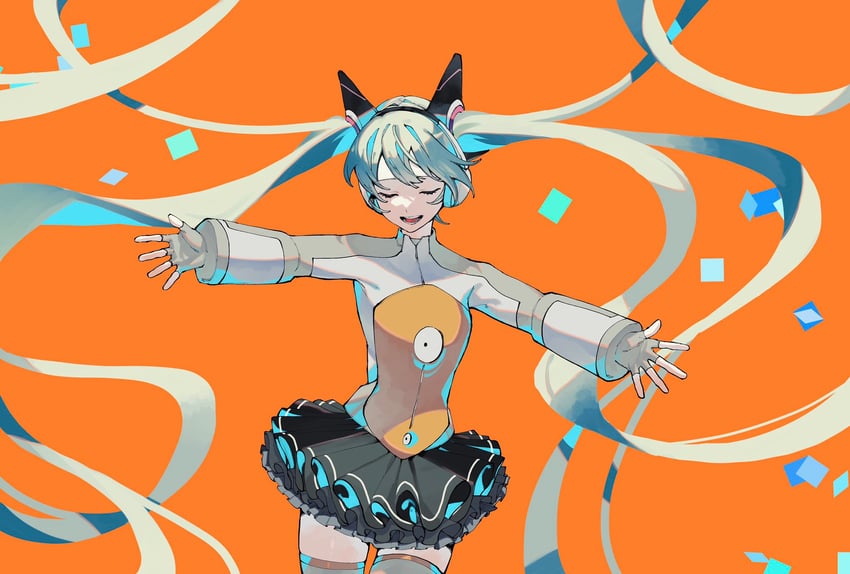 hatsune miku (vocaloid and 1 more) drawn by nemuke2828