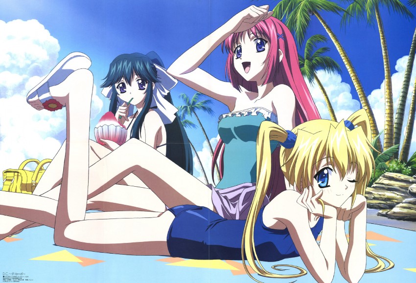 shirakawa kotori, yoshino sakura, and mizukoshi moe (megami magazine and 2 more) drawn by akiyama_kumi and koga_makoto