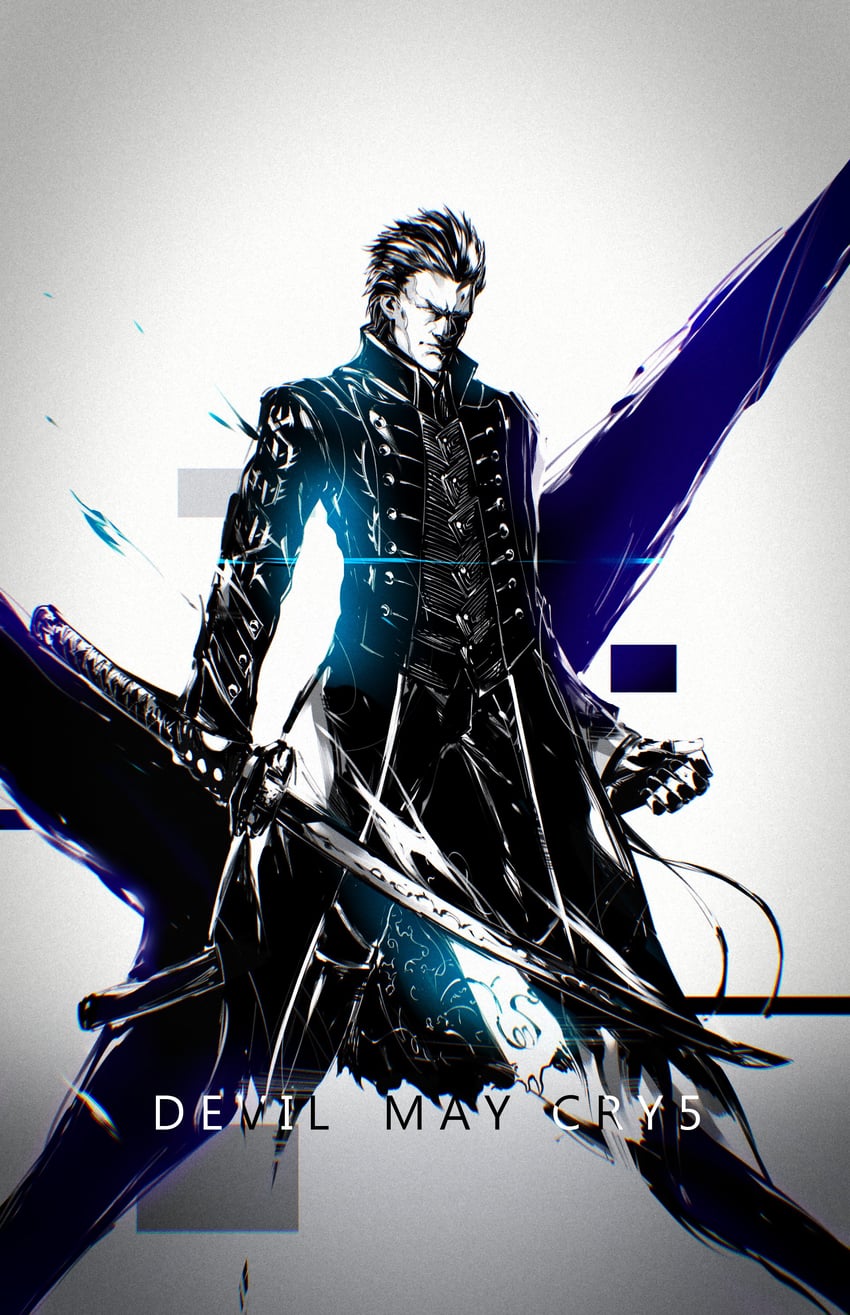 vergil (devil may cry and 1 more) drawn by kubaushi