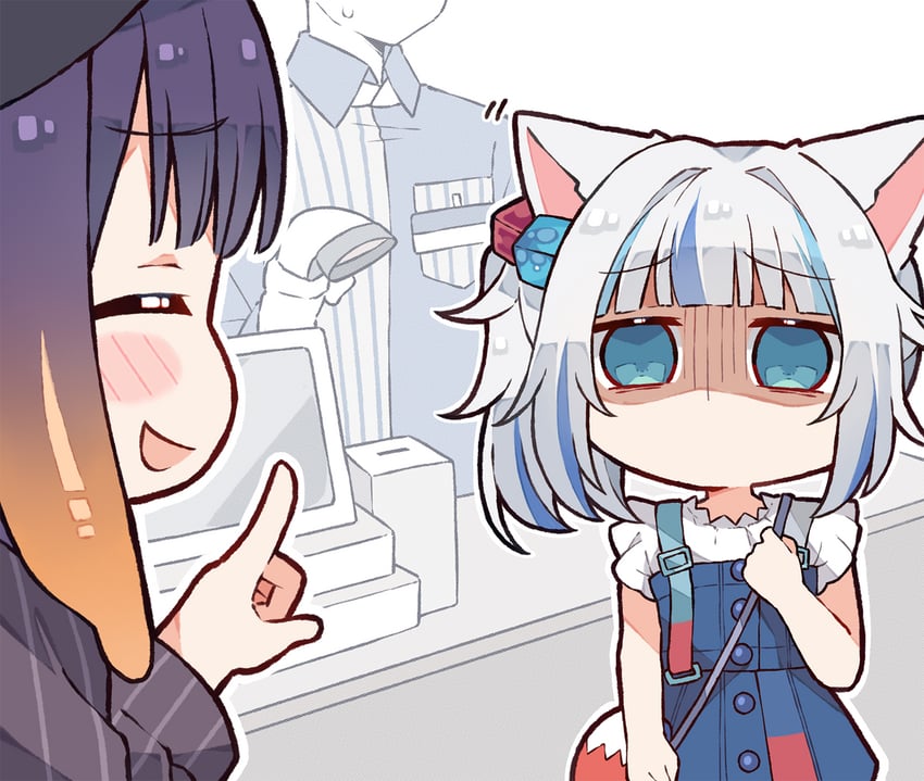 gawr gura and ninomae ina'nis (hololive and 1 more) drawn by kukie-nyan