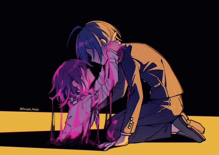 oma kokichi and saihara shuichi (danganronpa and 1 more) drawn by ewa_(seraphhuiyu)