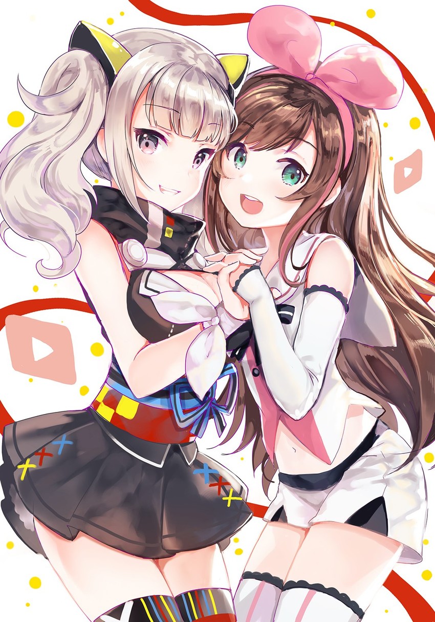 kizuna ai and kaguya luna (kizuna ai inc. and 1 more) drawn by sibyl